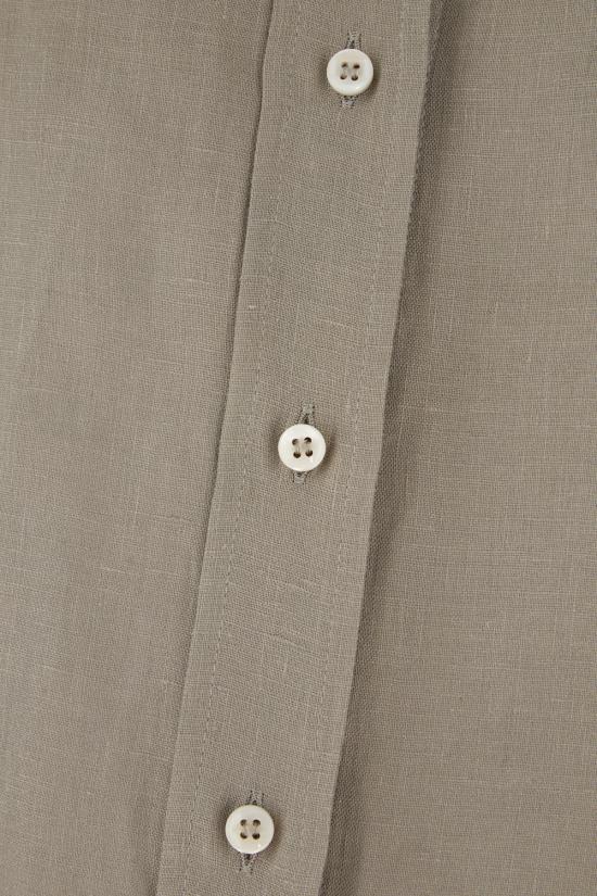 26SS 브루넬로 쿠치넬리 모닐리 린넨 셔츠 MA698MQ906 C1063 Kaki - BRUNELLO CUCINELLI