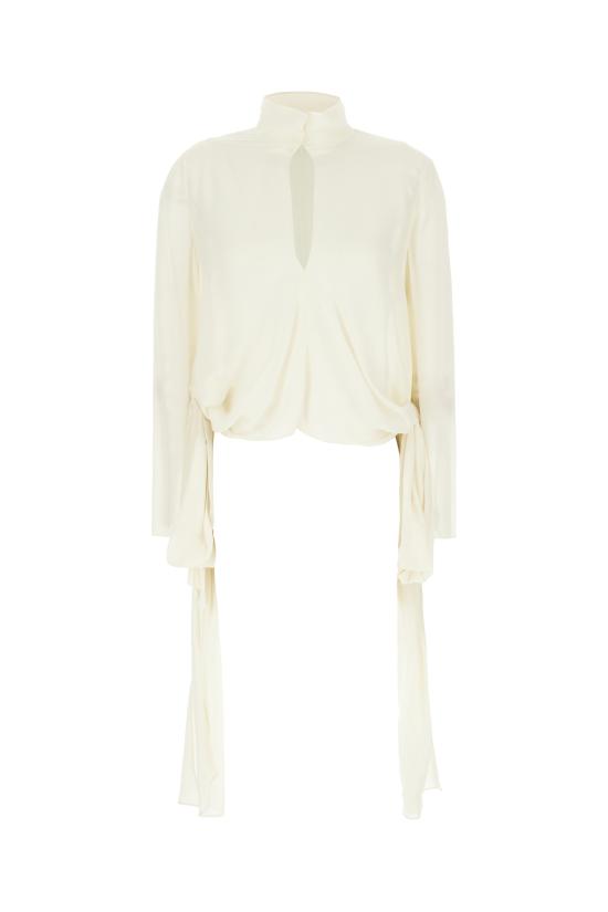 25FW 알라이아 블라우스 AA9H1348T666B 030 IVOIRE