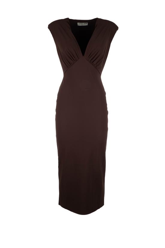 26SS 키아라보니 미디 원피스 ABMMAKIMIDIBS 499 BROWN