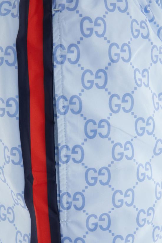 26SS 구찌 프린트 포플린 테크 스윔 쇼츠 815602XHAJ3 4644 Azzurro - GUCCI