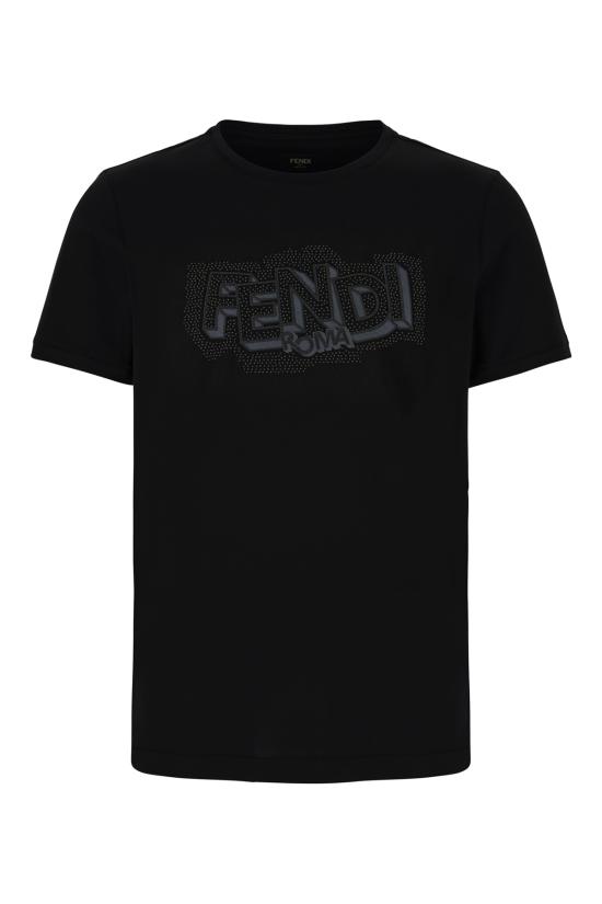 26SS 펜디 반팔 티셔츠 FY1319AW0W F0QA1 Nero