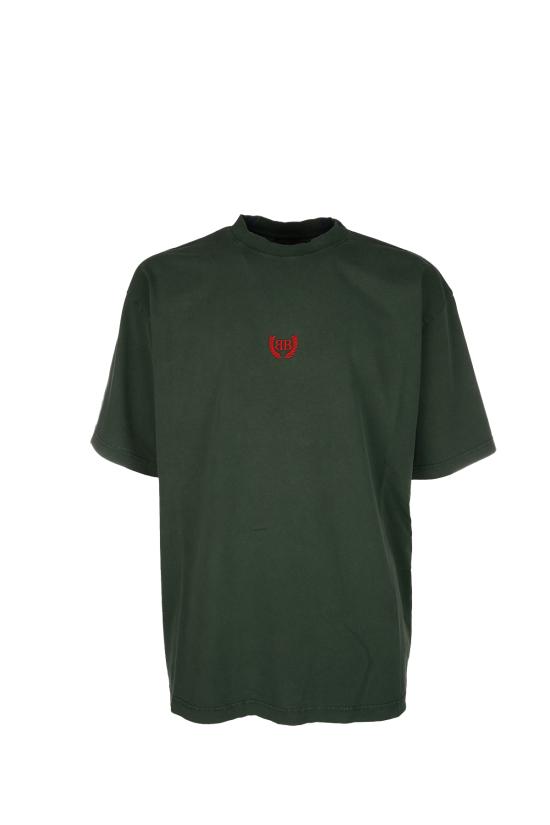 26SS 발렌시아가 반팔 티셔츠 764235TSVC9 3044 DARK GREEN RED