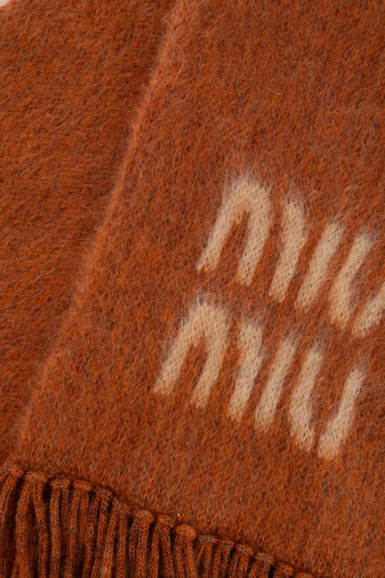 25FW 미우미우 울&모헤어 로고 머플러 5FS0622CQD F0033 Ruggine - MIU MIU