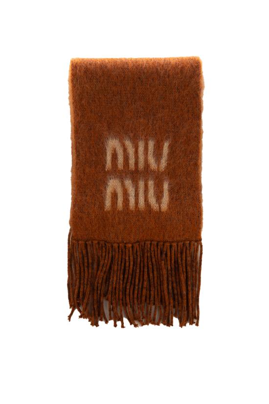 25FW 미우미우 울&모헤어 로고 머플러 5FS0622CQD F0033 Ruggine