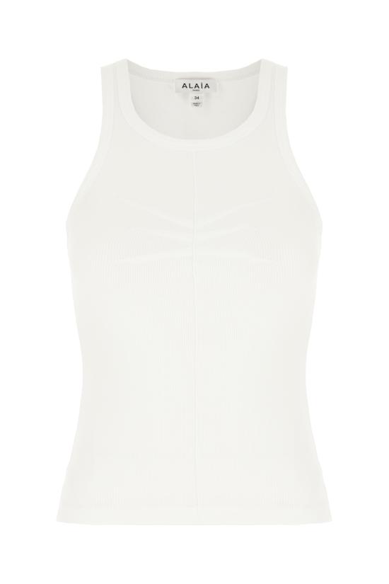 26SS 알라이아 민소매 티셔츠 AA9H1389J085C 000 BLANC