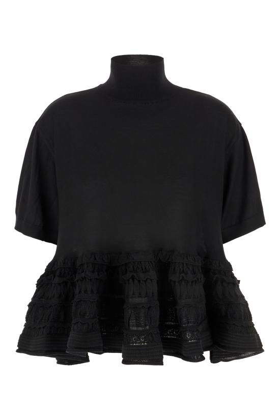 26SS 알라이아 반팔 티셔츠 AA9H1393K164C 995 NOIR ALAIA
