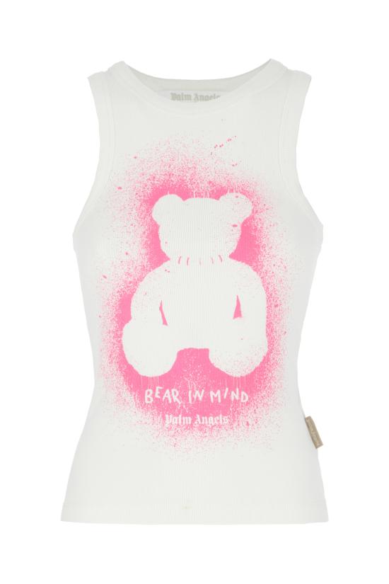 25FW 팜앤젤스 민소매 티셔츠 PWAC024F25FAB001 0368 OFF WHITE FUCHSIA