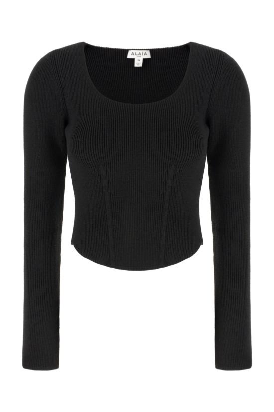 26SS 알라이아 긴팔 티셔츠 AA9H1399K141C 995 NOIR