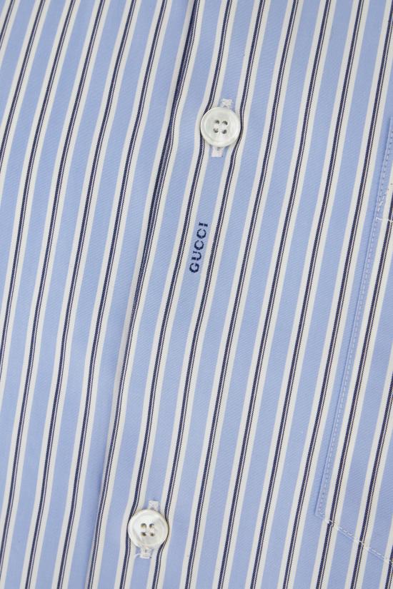 26SS 구찌 스트라이프 코튼 포플린 셔츠 852714ZAUBA 4061 Azzurro - GUCCI