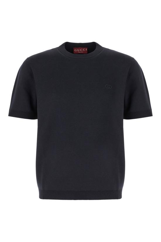 26SS 구찌 자수 실크 코튼 티셔츠 853379XKFDL 4255 Blu