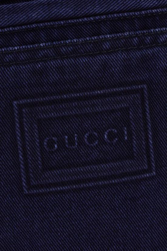 25FW 구찌 엠보스 라벨 워시드 데님 팬츠 835168XDDA8 4447 Blu - GUCCI