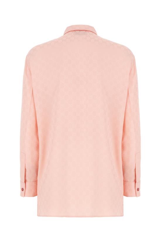 25FW 구찌 GG 자카드 실크 셔츠 849973Z7AZH 5136 Rosa - GUCCI
