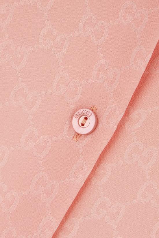 25FW 구찌 GG 자카드 실크 셔츠 849973Z7AZH 5136 Rosa - GUCCI