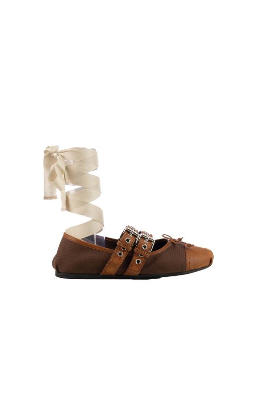 26SS 미우미우 플랫 슈즈 5F608EF0053ZMJ F0ZC8 CACAO TABACCO