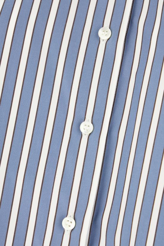 26SS 브루넬로 쿠치넬리 셔츠 MH749MX716 C001 LIGHT BLUE BROWN STRIPES WHITE - BRUNELLO CUCINELLI
