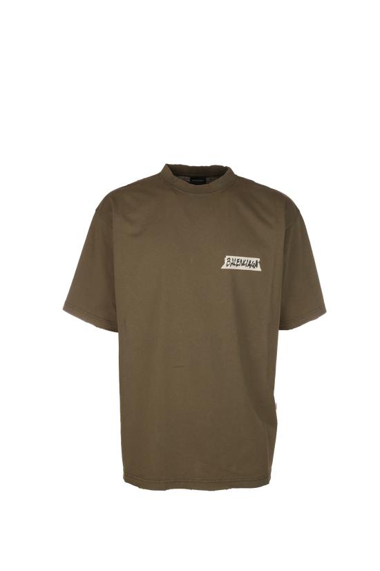 26SS 발렌시아가 반팔 티셔츠 764235TTVL6 2840 KHAKI