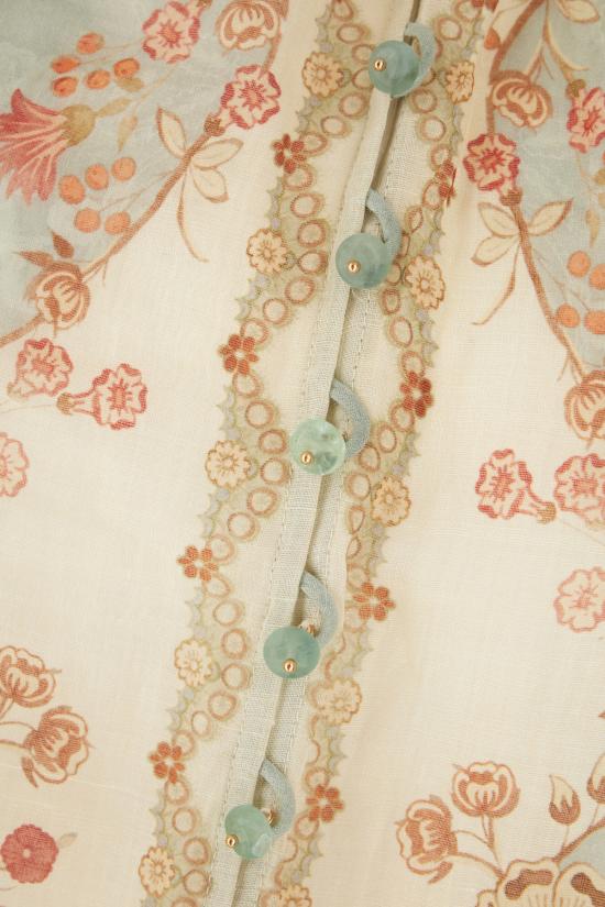 26SS 짐머만 블라우스 4273TRS263 WPFM WALLPAPER FLORAL MINT - ZIMMERMANN