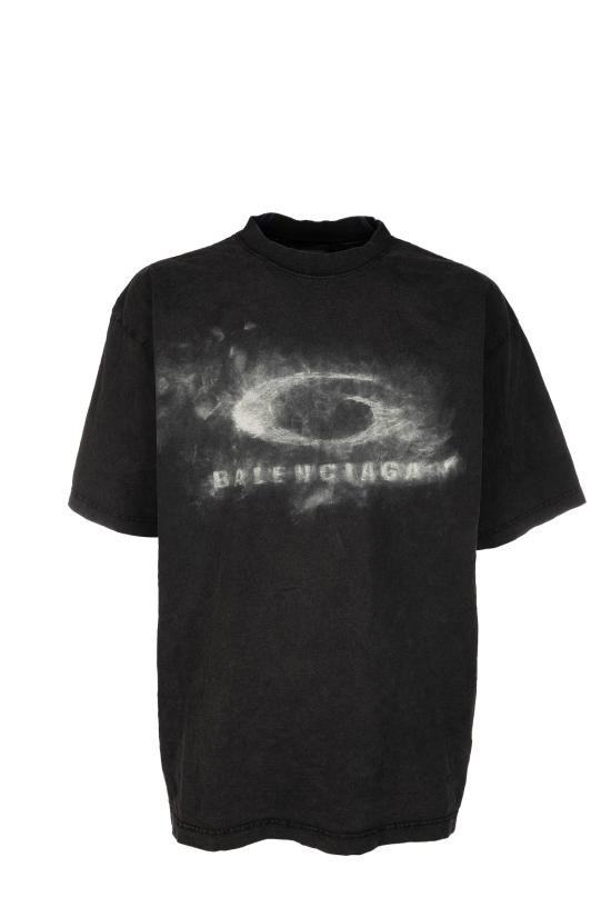 26SS 발렌시아가 반팔 티셔츠 764235TTVN5 9034 WASHED BLACK WHITE