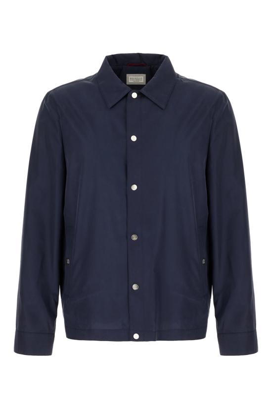 26SS 브루넬로 쿠치넬리 언라인드 멤브레인 실크 블루종 MZ4216541 C905 BLU COLORATO