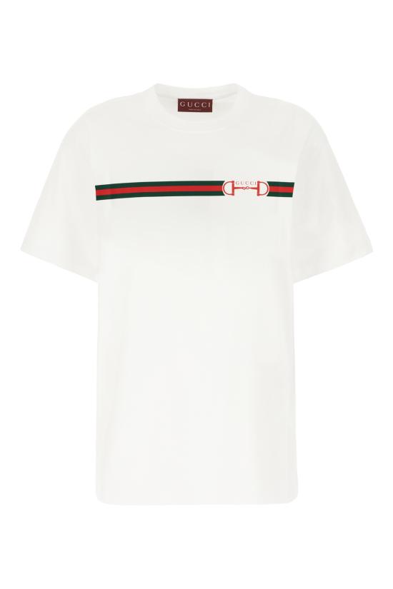 26SS 구찌 프린트 코튼 저지 티셔츠 837959XJHM5 9081 Bianco