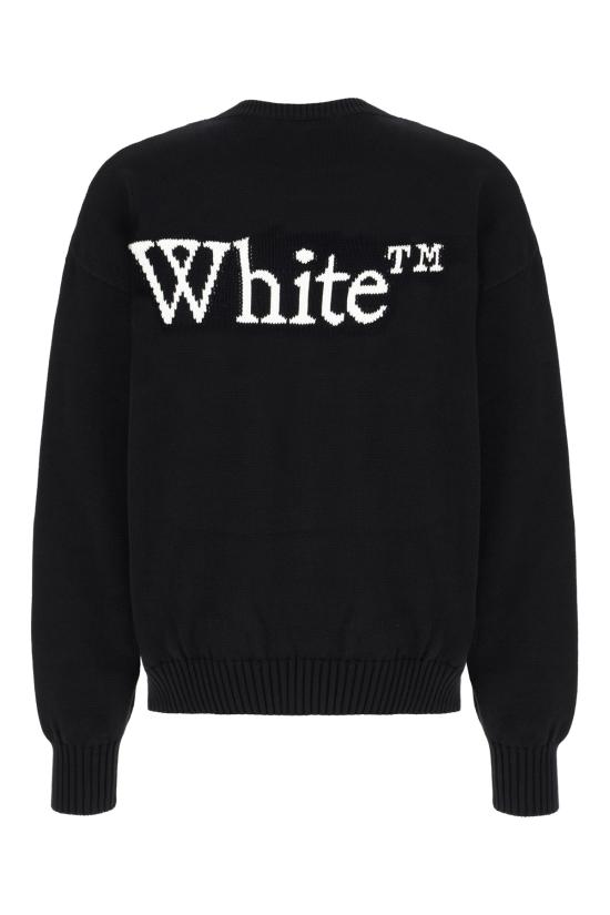26SS 오프화이트 스웨터 OMHE20QS26KNI001 0001 BLACK - OFF WHITE