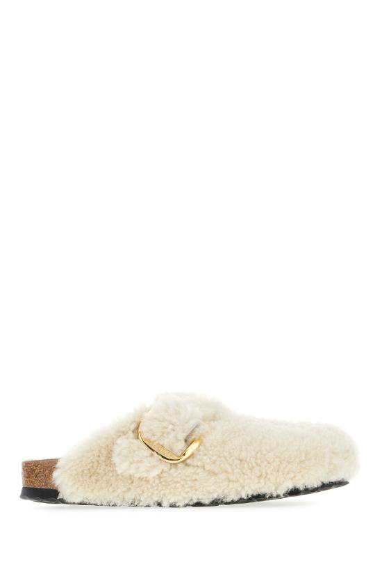 25FW 버켄스탁 BOSTON 보스톤 빅버클 테디 시어링 뮬 1025664 EGGSHELL