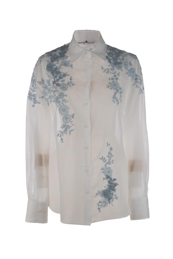 26SS 에르마노 설비노 셔츠 D482K340APTUG 10601 BIANCO AZZURRO