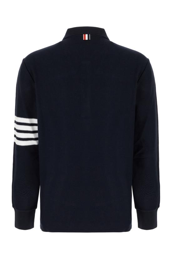 26SS 톰브라운 텍스쳐드 피케 4바 롱슬리브 폴로셔츠 MJP234AJ0248 415 NAVY - THOM BROWNE