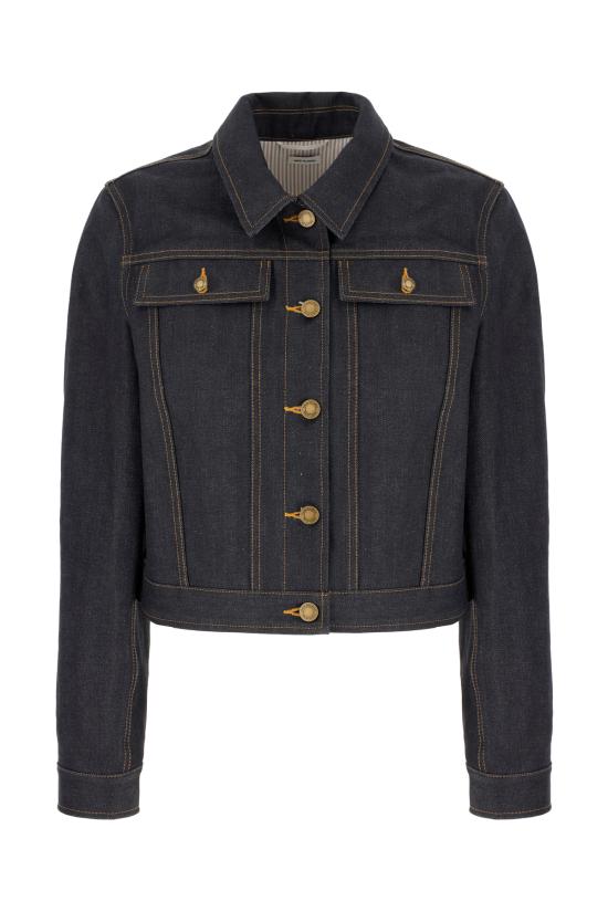 26SS 톰브라운 셀비지 데님 슈렁큰 재킷 FBC948UF1101 415 NAVY