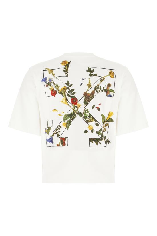 25FW 오프화이트 반팔 티셔츠 OWAA124F25JER001 0110 WHITE BLACK - OFF WHITE