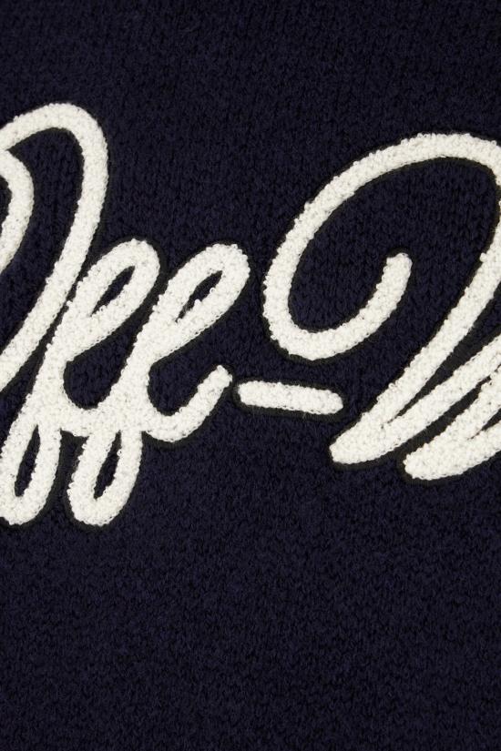 25FW 오프화이트 바시티 자카드 가디건 OWHB04GF25KNI001 4801 BLUE IRIS - OFF WHITE