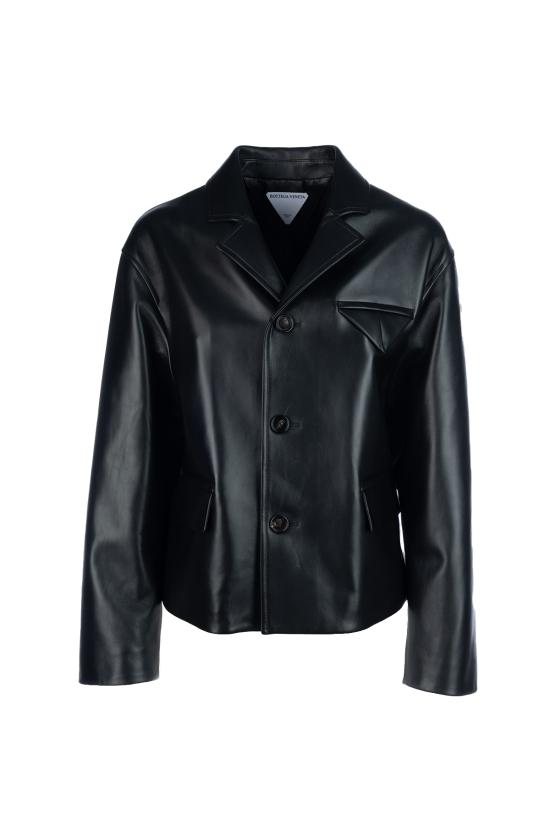 25FW 보테가베네타 가죽 자켓 844014V5BX0 1000 BLACK
