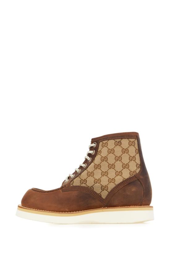 25FW 구찌 라운드 토 레이스업 앵클 부츠 831149AAEZE 2541 Marrone - GUCCI