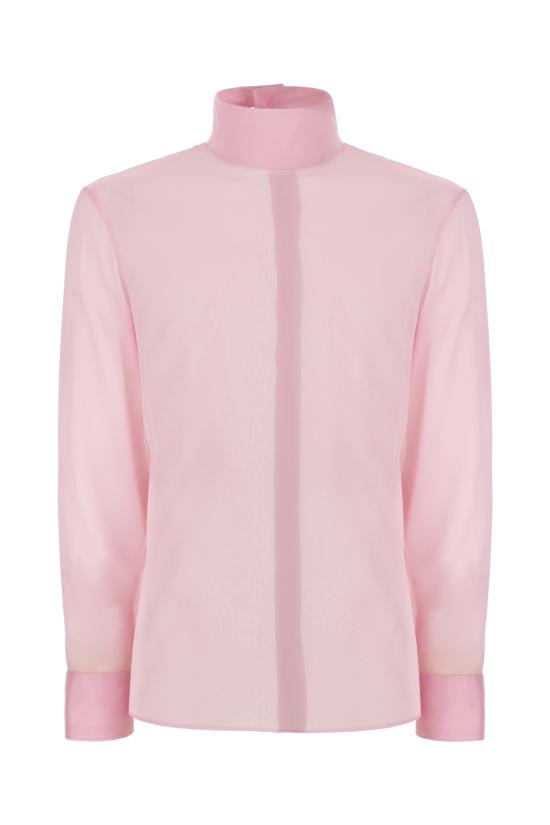 25FW 구찌 실크 스트레치 쉬폰 셔츠 850332ZAPE4 5274 BRIGHT PINK