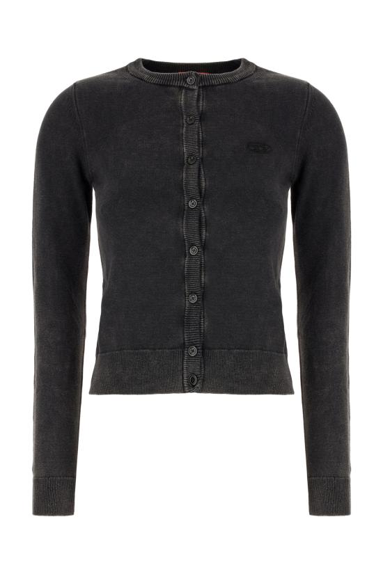 25FW 디젤 버튼 클로저 로고 자수 가디건 A218590QKBT 900 BLACK