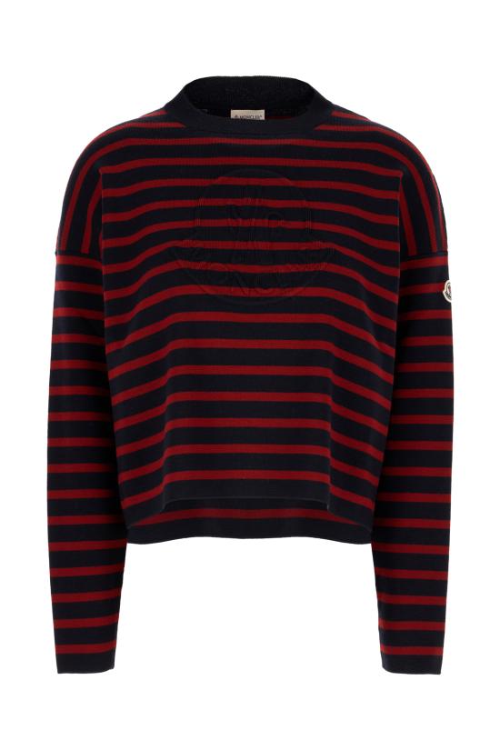 25FW 몽클레어 스트라이프 울 스웨터 9C00014M1116 P74 BLU ROSSO