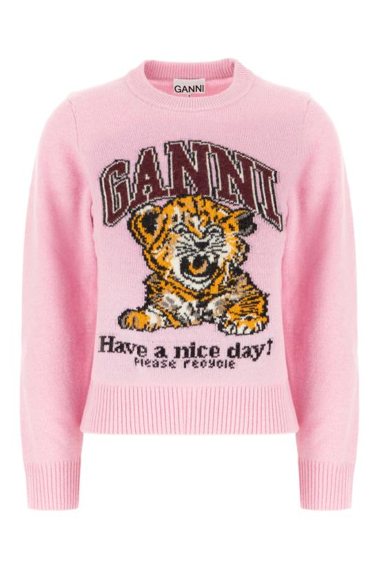 26SS 가니 그래픽 울 니트 A10700472678 868 CHALK PINK