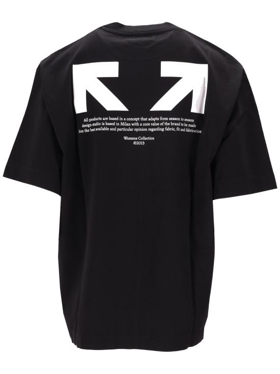 26FW 오프화이트 반팔 티셔츠 OWAA13FF25JER004 1001 BLACK WHITE - OFF WHITE