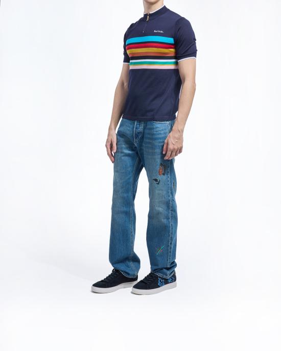 25FW 폴 스미스 반팔 티셔츠 M1R 528Z T02882 49 BLU MULTI - PAUL SMITH