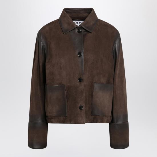 26SS 로에베 가죽 자켓 S359Y34LAHSUE Brown