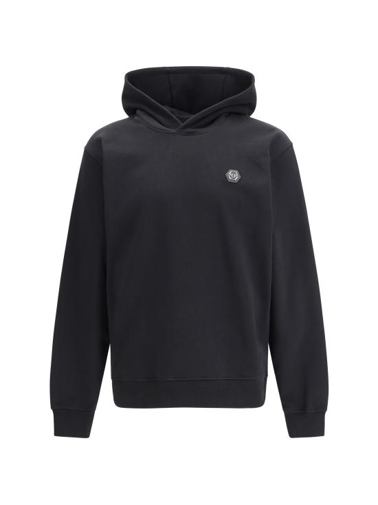 26SS 필립 플레인 후드 티셔츠 SAFCMJB3929PTE180N 02 BLACK