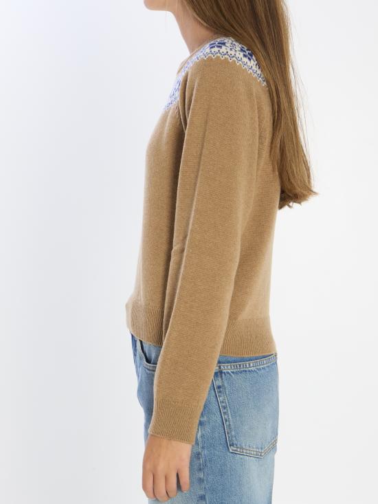 26SS 셀린느 페어 아일 캐시미어 크루넥 스웨터 RY0HM0N82 04FG BROWN - CELINE