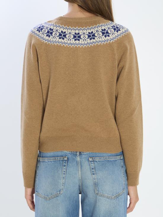 26SS 셀린느 페어 아일 캐시미어 크루넥 스웨터 RY0HM0N82 04FG BROWN - CELINE