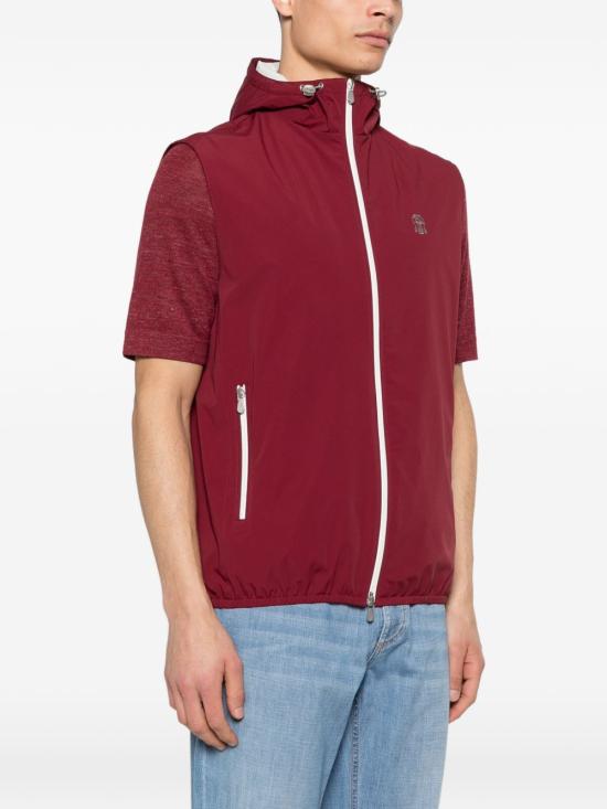 26SS 브루넬로 쿠치넬리 멤브레인 나일론 웨이스트코트 MM49A7450GC1830 RED - BRUNELLO CUCINELLI