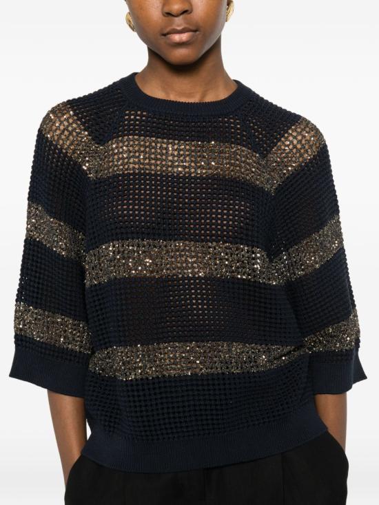 26SS 브루넬로 쿠치넬리 스웨터 M58772800CLL19 BLUE - BRUNELLO CUCINELLI