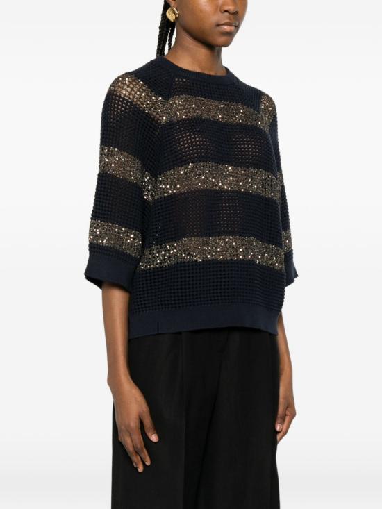 26SS 브루넬로 쿠치넬리 스웨터 M58772800CLL19 BLUE - BRUNELLO CUCINELLI