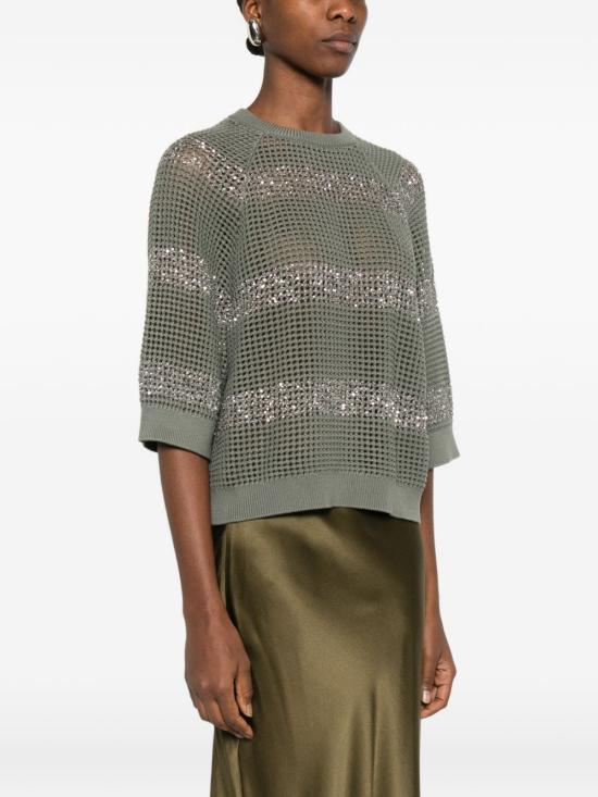 26SS 브루넬로 쿠치넬리 스웨터 M58772800COC75 KAKI - BRUNELLO CUCINELLI