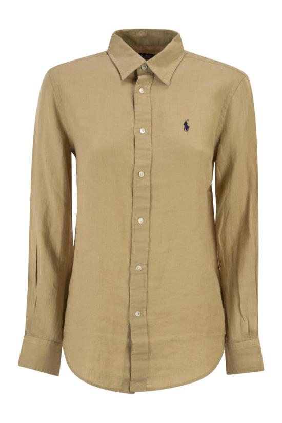26SS 폴로 랄프로렌 포니 자수 리넨 셔츠 (211970730009) 211970730 506 BEIGE
