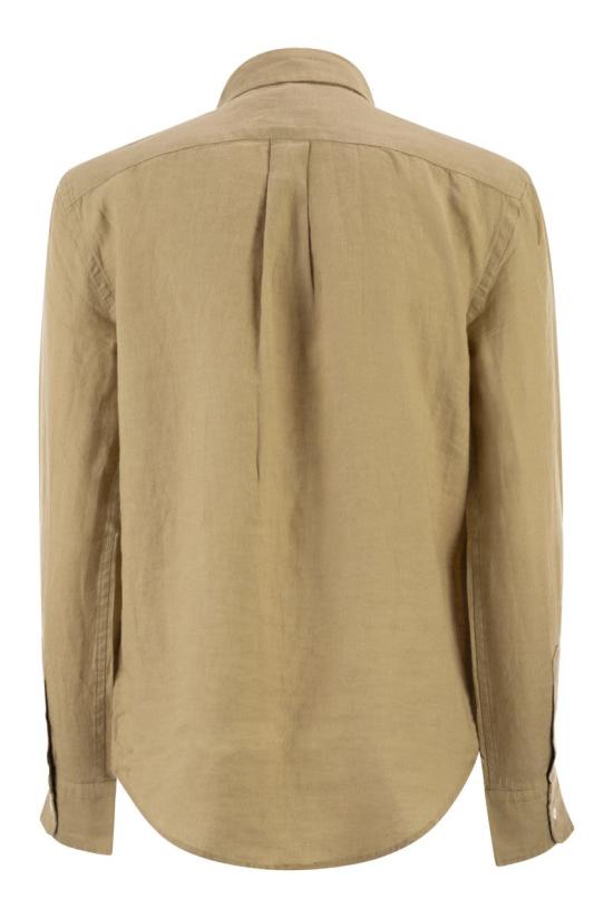 26SS 폴로 랄프로렌 포니 자수 리넨 셔츠 (211970730009) 211970730 506 BEIGE - POLO RALPH LAUREN