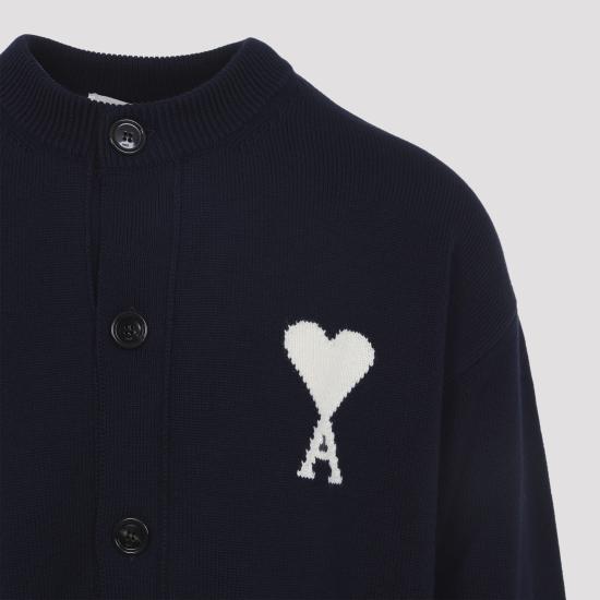 26SS 아미 ADC 울 크루넥 하트 가디건 UKC381KN0156 A116 NAVY - AMI